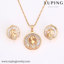 62638-Xuping Moda Mulher Jewlery Set com Banhado a Ouro 18K